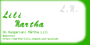 lili martha business card